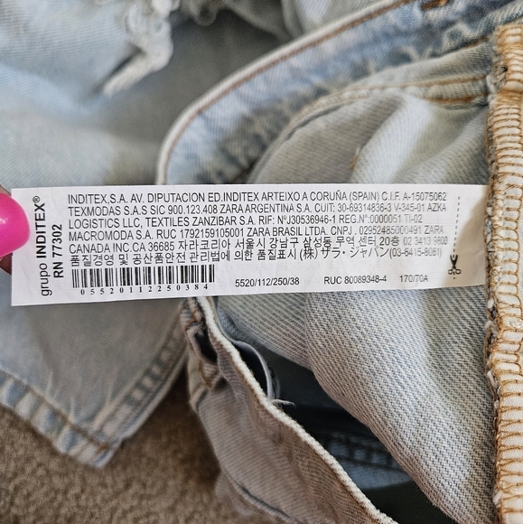 Zara Denim Mon Jean Distressed Light Blue Women's 10x27 - Picture 5 of 9